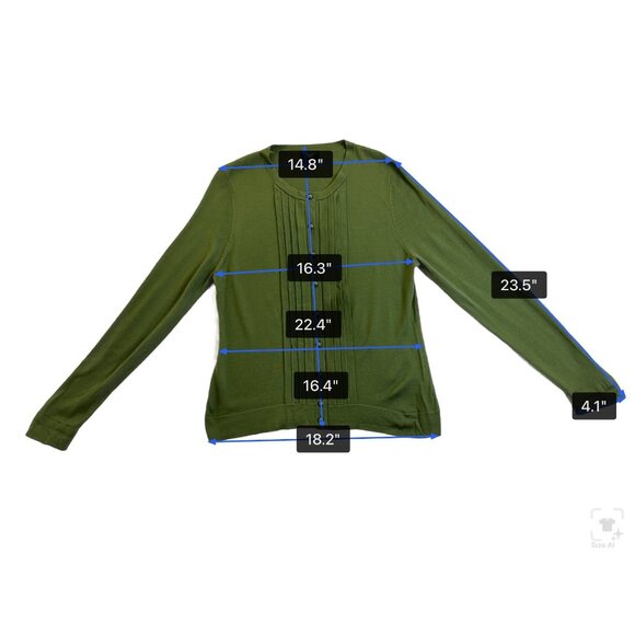 Talbots Womens Olive Green Merino Cardigan Sweater Pure Wool Button Front Size M - Picture 6 of 7